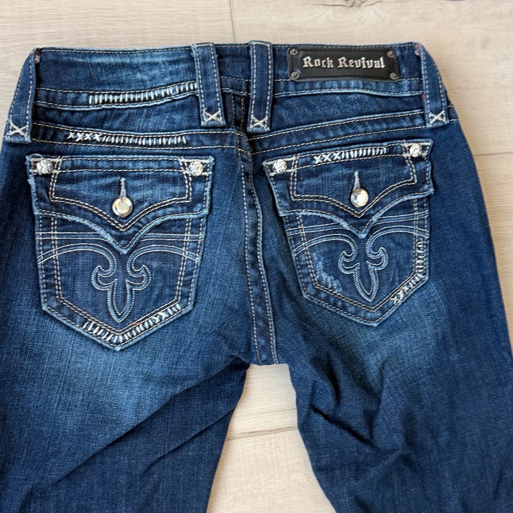 Women's Rock Revival jeans size 28 Celine boot Embellished Denim Western - Picture 10 of 16